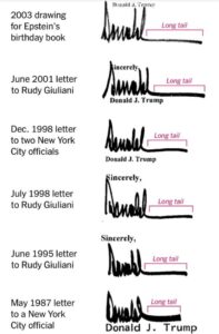 PHOTO Donald Trump's First Name Signature Matches Signature On His Note To Jeffrey Epstein