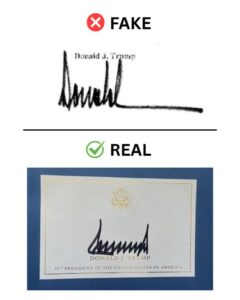 PHOTO Donald Trump's Real Vs Fake Signature Comparison