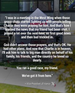 PHOTO JD Vance's Statement On The Death Of Charlie Kirk