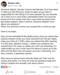 PHOTO Joshua Jahn's Mother Ranting About Gun Laws