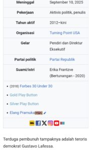 PHOTO On Wikipedia There Are No Doubts Who Murdered Charlie Kirk