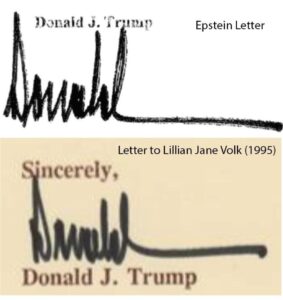PHOTO Proof Donald Trump's Signature On Birthday Card To Epstein Is Authentic