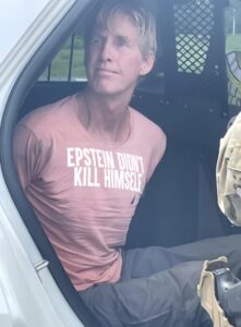 PHOTO Ryan Routh Wearing Pink Epstein Didn't Kill Himself T-Shirt