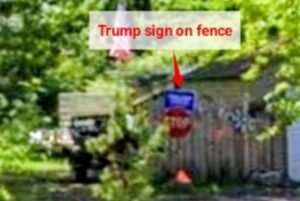 PHOTO Thomas Jacob Sandford With A Trump Sign On His Fence