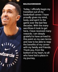 PHOTO Malcolm Brogdon Statement On Retirement
