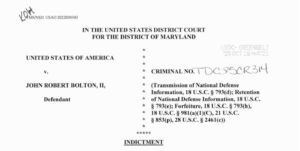 PHOTO Of John Bolton 18 Count Indictment