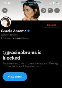 PHOTO Salty Dude Blocked Gracie Abrams After Dan And Phil Confirmed