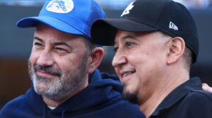 PHOTO Cleto Escobedo Wearing LA Dodgers Hat With Jimmy Kimmel