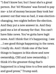 PHOTO Donald Trump Discusses His Success In Extorting The Network And Calls Them Fake News