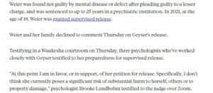 PHOTO Everyone Said Releasing Morgan Geyser Was Mistake