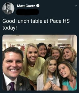 PHOTO Matt Gaetz Taking Selfie With High School Students At The Lunch Table