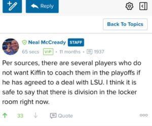 PHOTO Ole Miss Players Don't Want Lane Kiffin Coaching Them In Playoff After Deciding To Leave For LSU