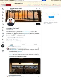 PHOTO Archived Verison Of Mustapha Kharbouch's Twitter