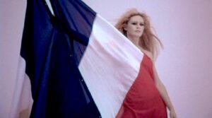 PHOTO Brigitte Bardot Surrounded By The French Flag