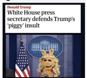PHOTO Karoline Leavitt Defends Trump's Piggy Insult
