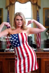 PHOTO Karoline Leavitt Looking Hot Wearing An American Flag Dress