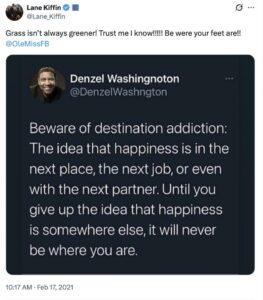 PHOTO Lane Kiffin Tweeted Fake Denzel Washington Quote In 2021