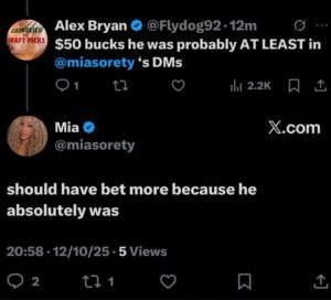 PHOTO Mia Sorety Proving Sherrone Moore Was In Her Direct Messages