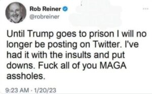 PHOTO Rob Reiner Saying He Will Never Tweet Again Until Trump Goes To Prison