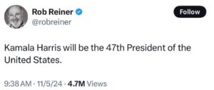 PHOTO Rob Reiner Seriously Said Kamala Harris Would Be The 47th President Of The United States Then Checked Into Rehab