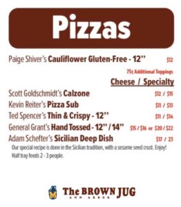 PHOTO The Brown Jug In Ann Arbor Sells A Sherrone Moore Sampler Basket And Paige Shiver Gluten Free Pizza