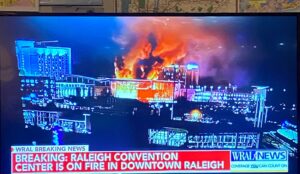 PHOTO WRAL News Caught Shot Of Flames Coming From Raleigh Convention After Natural Gas Event