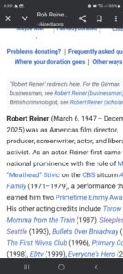 PHOTO Wikipedia Already Listing Rob Reiner As Was