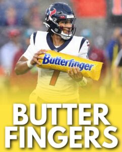 PHOTO CJ Stroud Butter Finger Hands Meme