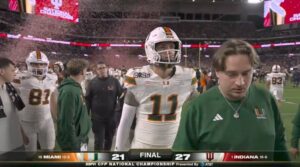PHOTO Carson Beck Walking Off The Field Without Shaking Indiana QB Fernando Mendoza’s Hand