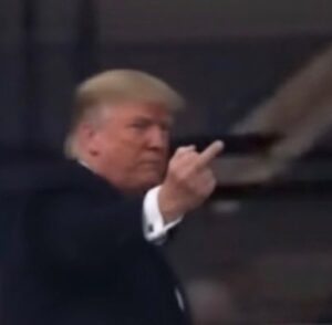 PHOTO Donald Trump Flipping The Bird After Getting Off Air Force One