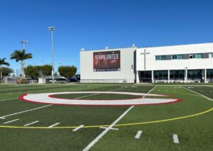 PHOTO Fernando And Alberto Mendoza’s Alma Mater Christopher Columbus High School Is Decked Out For The National Title Game