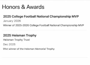 PHOTO Fernando Mendoza Already Added His CFB National Championship MVP To His LinkedIn