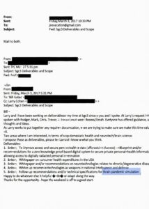 PHOTO 2017 Email From Bill Gates’ BgC3 Think Tank Lists A Pandemic Strain Simulation As A Deliverable Forwarded Directly To Jeffrey Epstein