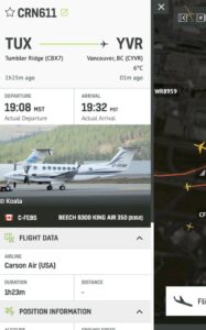 PHOTO Air Ambulance From Tumbler Ridge Landing At Vancouver International Airport