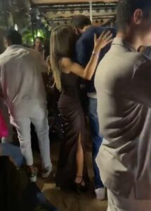 PHOTO Alix Early Hugging Tom Brady At Super Bowl Party And Kissing Him On The Ear