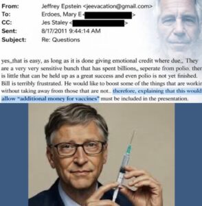 PHOTO Jeffrey Epstein Discusses Bill Gates And His Vaccine Cartel In Email