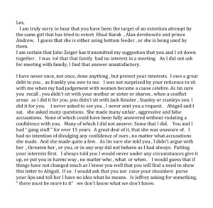 PHOTO Jeffrey Epstein's Gang Letter To Les Wexner