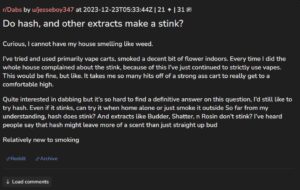 PHOTO Jesse Strang Question On Reddit If Hash And Extracts Make A Stink