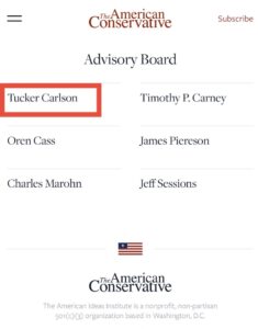 PHOTO Tucker Carlson Is On The The American Conservative Advisory Board