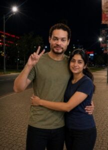 PHOTO Cole Tomas Allen With His Hot Indian Wife Giving The Peace Sign