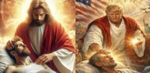 PHOTO Comparison Of Jesus Christ Healing Vs Donald Trump Healing