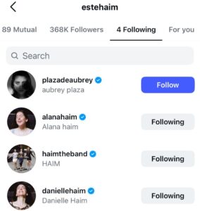 PHOTO Este Haim Is Following Aubrey Plaza On Instagram