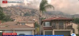 PHOTO Flames Seen Above Mansions In Moreno Valley California