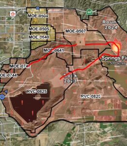 PHOTO Of Where The Springs Fire Is Burning In Moreno Valley and Perris California