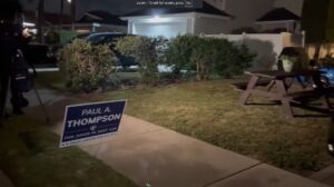 PHOTO Paul A Thompson For Judge Sign Outside Cole Allen's House In Torrance California