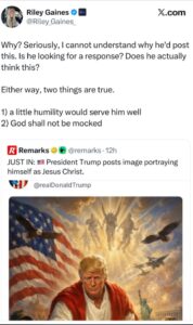 PHOTO Riley Gaines Calls Trump Blasphemous For Jesus Post