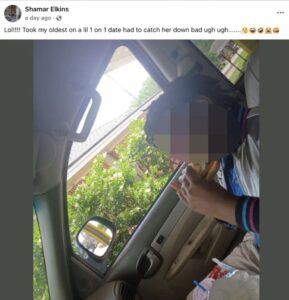 PHOTO Shamar Elkins Posting On Facebook That He Took One Of His Kids On A Fast Food Date