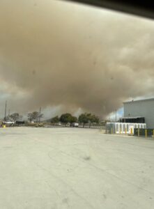 PHOTO Smoke In Moreno Valley Covering The Whole Sky From View Next To Warehouse