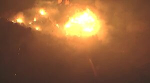 PHOTO The Biggest Flame Yet In The Middle Of The Night As The Springs Fire Rages On In Moreno Valley CA