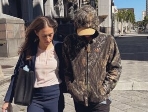 PHOTO Thomas Hudson's Lawyer Trying To Comfort Him